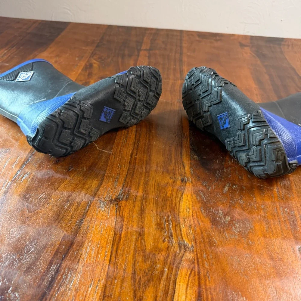 Muck Boot Company Hale Kids Black Blue Waterproof Rain Boots Size 13 US